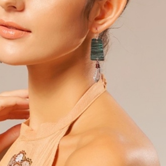 Fall Waterdrop Crystal Patina Earrings - Picture 3 of 7